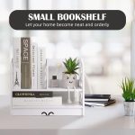 YGYQZ Small Bookshelf for Desktop Storage, Mini Cute Office Desk Shelves White Versatility Organizers for Women, Kids - Image 7